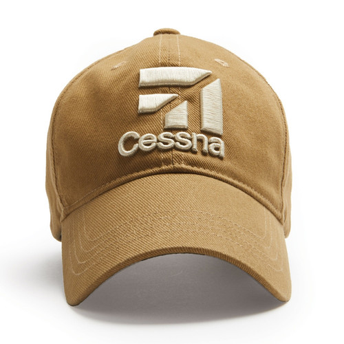 Cessna Cap - 3D Logo Style - Tan