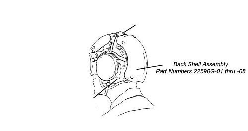 David Clark Flight Deck Helmet Assembly - Back Shell