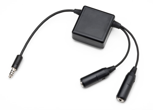 (MG-29) G.A. Twin Jack -to- Military Plug Headset Adapter